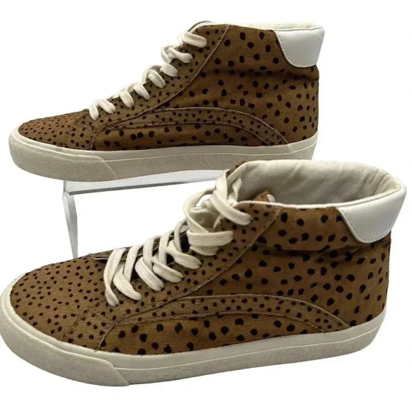 Madewell Unisex Sneakers Womens 8.5M Mens 7M Sidewalk Spot Dot Genuine Calf Hair - Picture 1 of 12